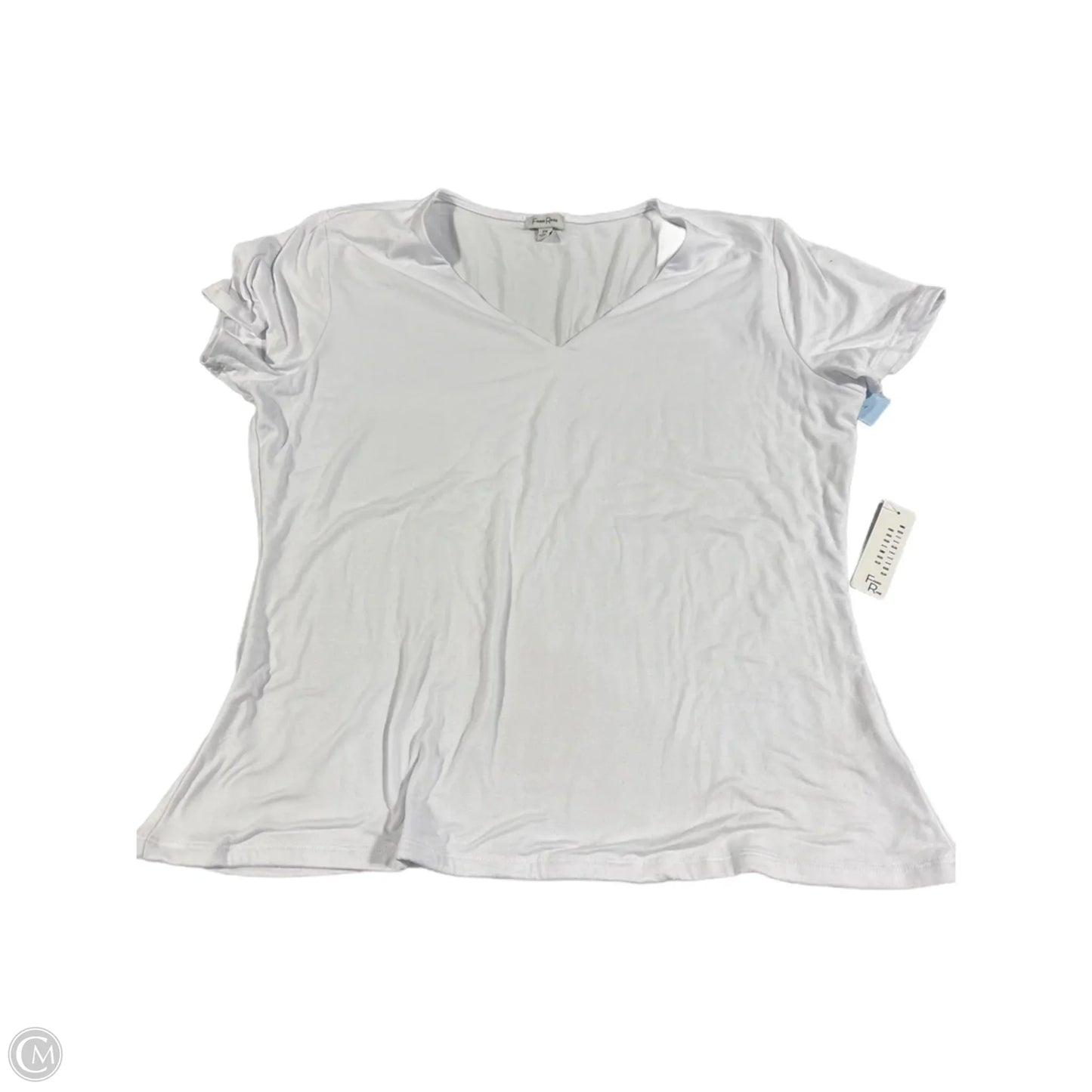 Top Short Sleeve By Faded Rose In White, Size: 2x