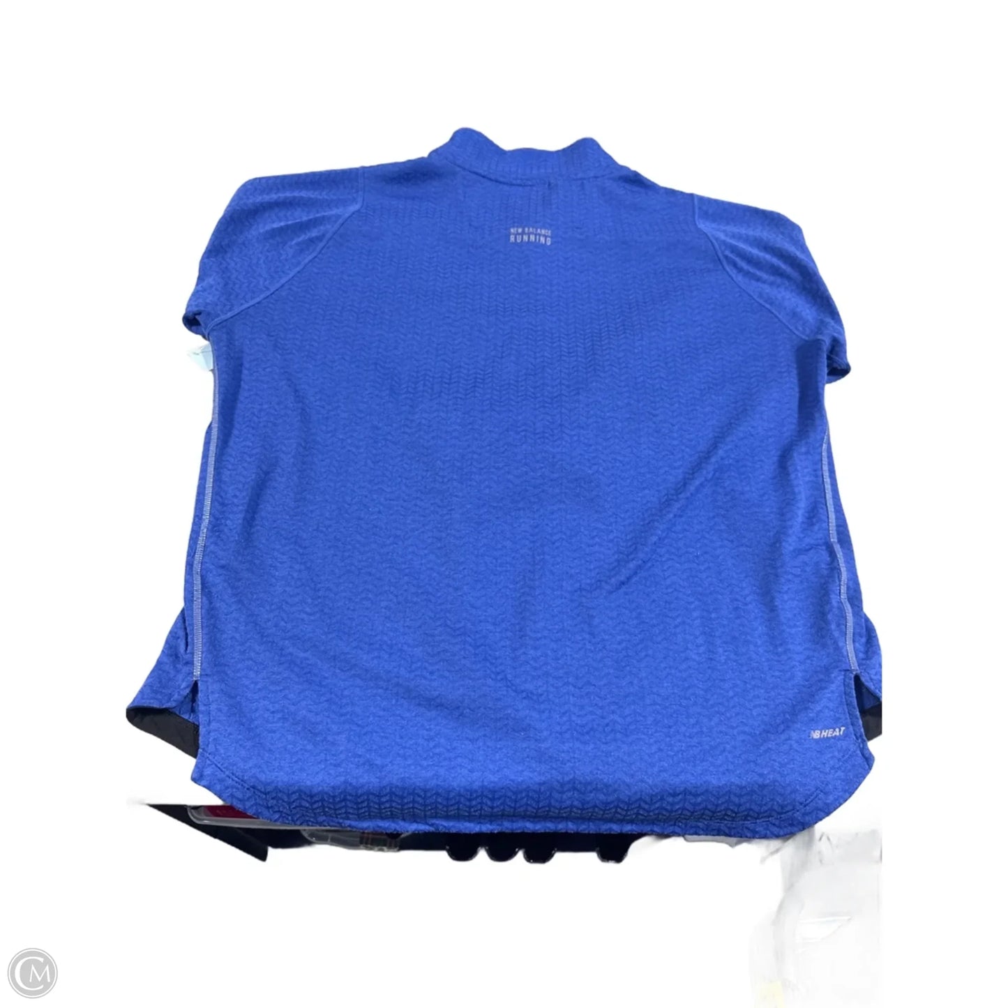 Athletic Top Long Sleeve Collar By New Balance In Blue, Size: Xl