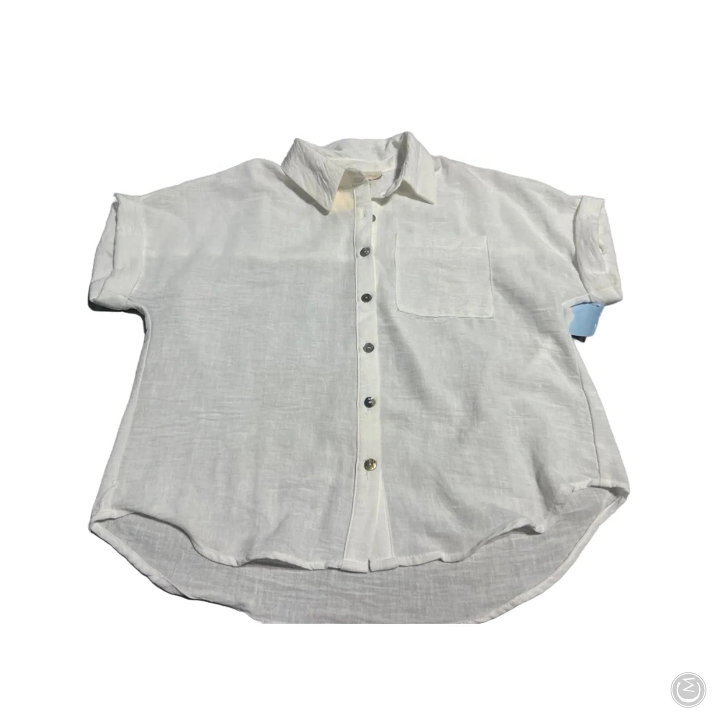 Top Short Sleeve By Monteau In White, Size: M