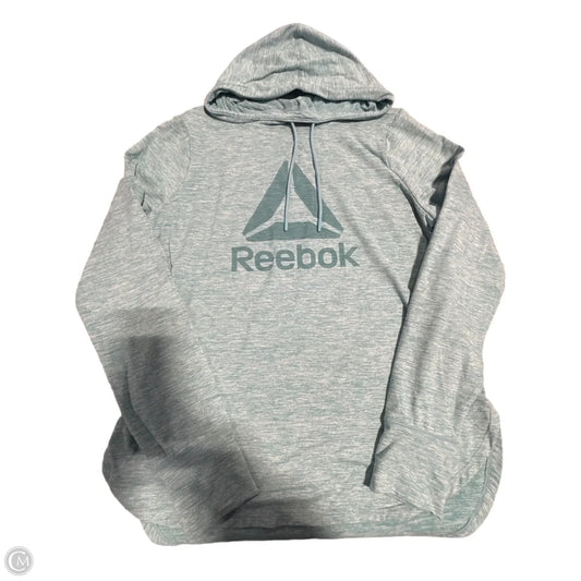 Athletic Top Long Sleeve Collar By Reebok In Blue, Size: M