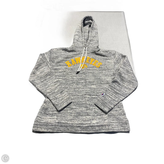 Sweatshirt Hoodie By Champion In Grey, Size: M