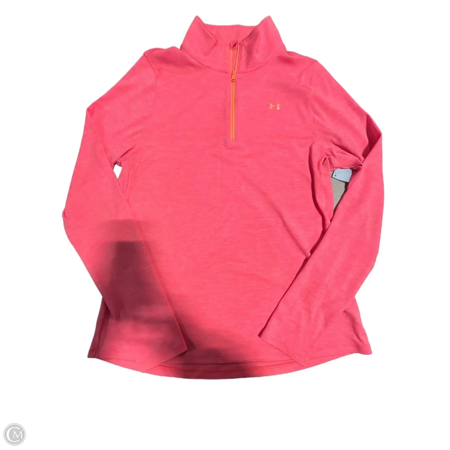 Athletic Top Long Sleeve Collar By Under Armour In Pink, Size: L