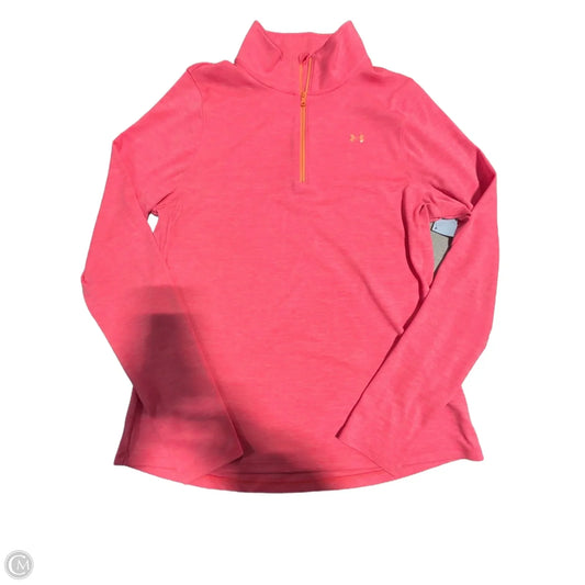Athletic Top Long Sleeve Collar By Under Armour In Pink, Size: L