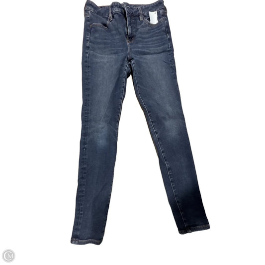 Jeans Skinny By American Eagle In Blue Denim, Size: 4