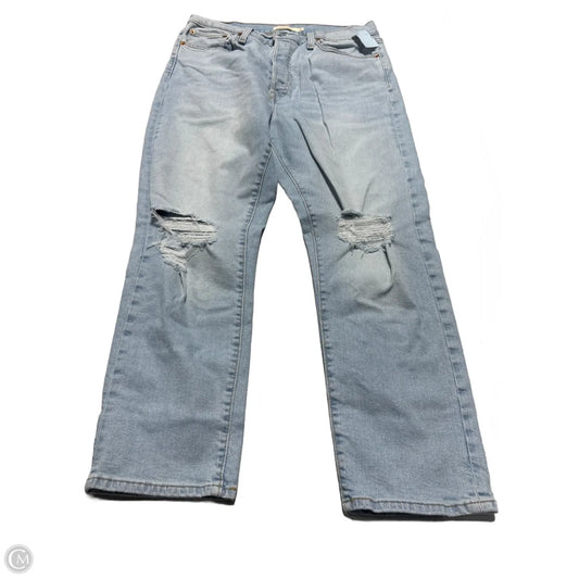 Jeans Straight By Levis In Blue Denim, Size: 14