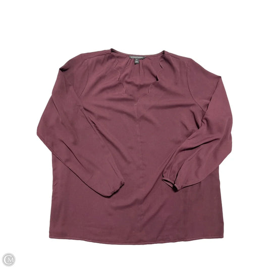 Top Long Sleeve By Hawthorn In Maroon, Size: 1x