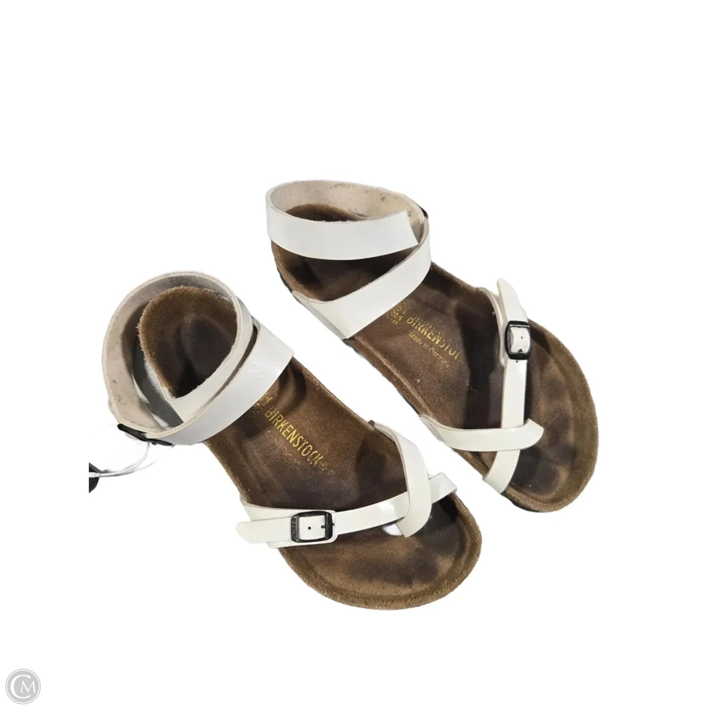 Sandals Flats By Birkenstock In White, Size: 10