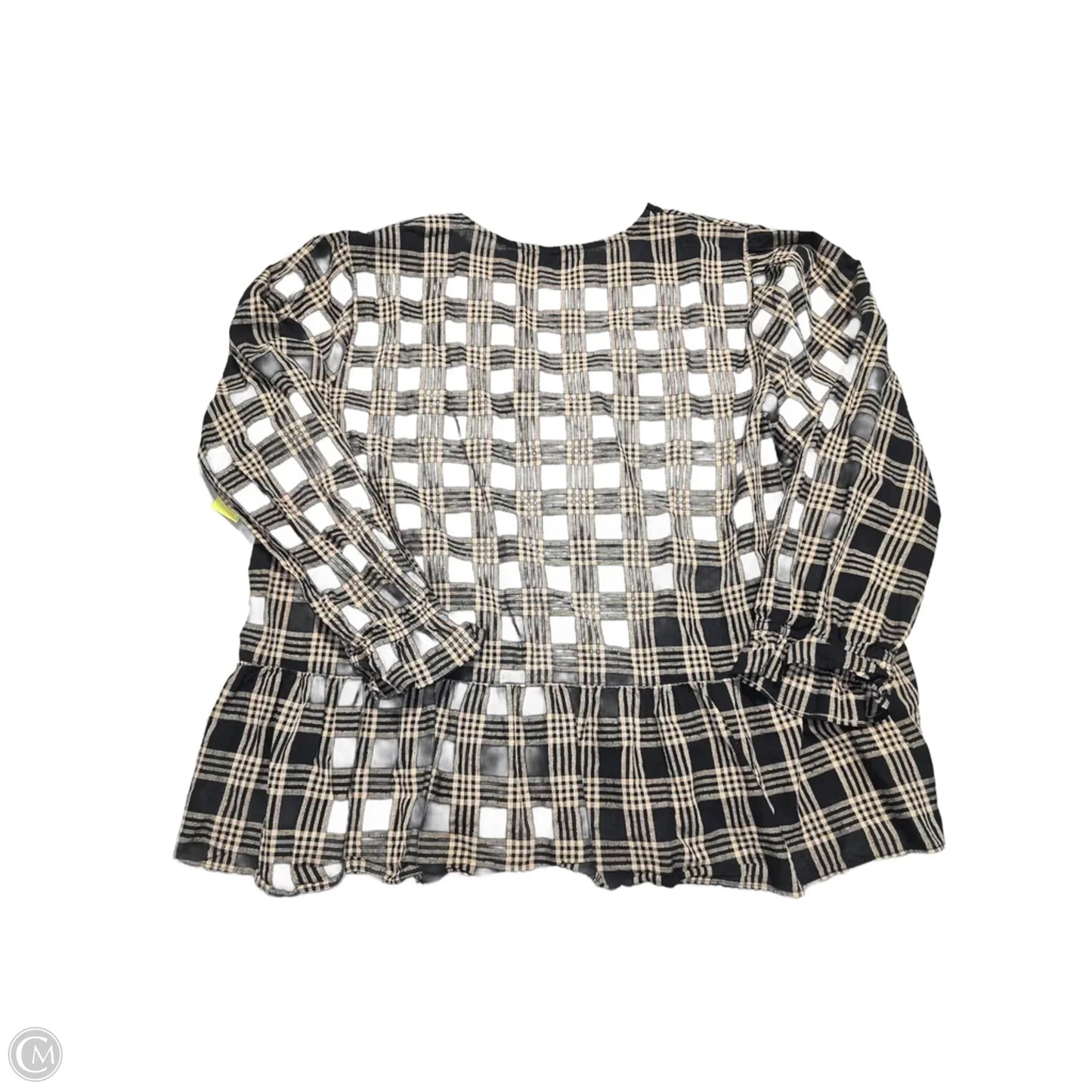 Top Long Sleeve By Cmb In Black & Brown, Size: Xl