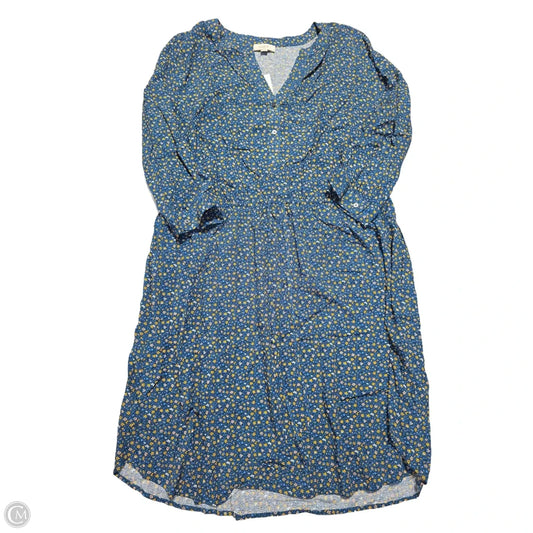 Dress Casual Midi By Loft In Blue, Size: Xl