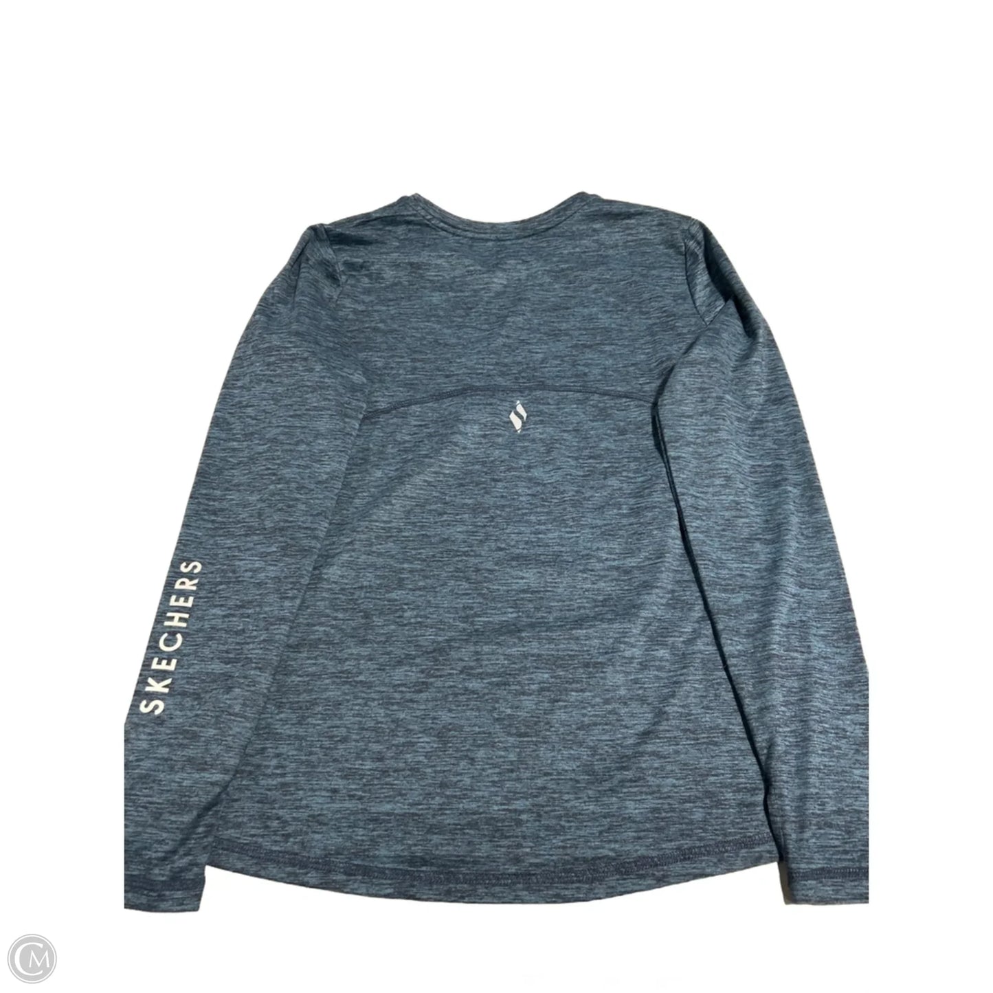 Athletic Top Long Sleeve Collar By Skechers In Blue, Size: M