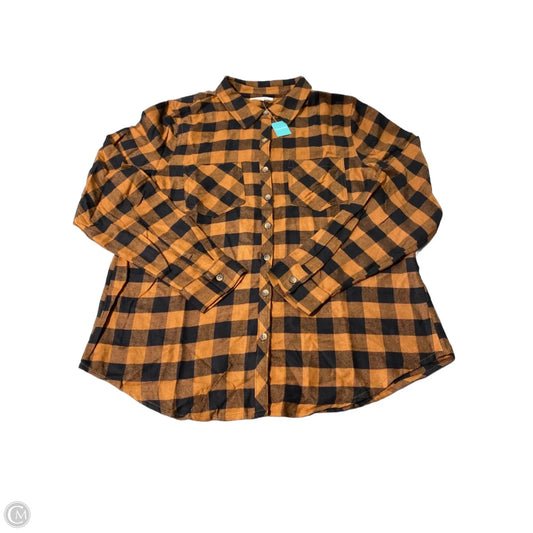 Top Long Sleeve By Maurices In Plaid Pattern, Size: M