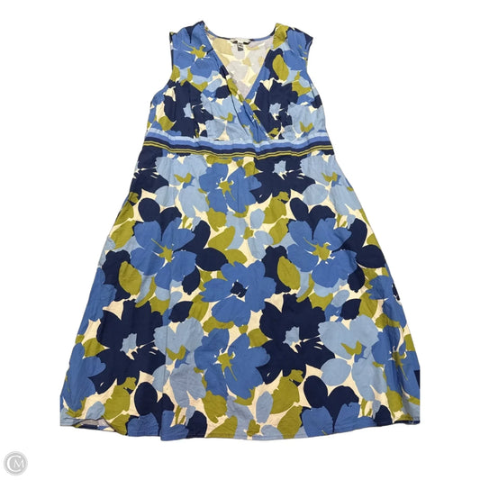 Dress Casual Midi By Croft And Barrow In Blue, Size: 3x