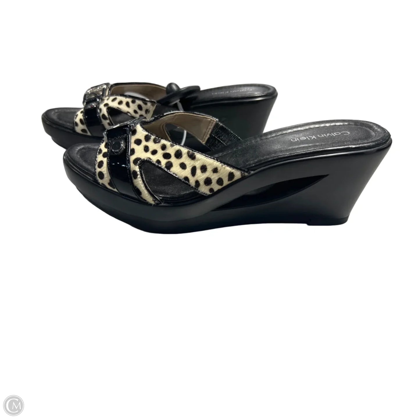 Shoes Heels Wedge By Calvin Klein In Animal Print, Size: 6.5