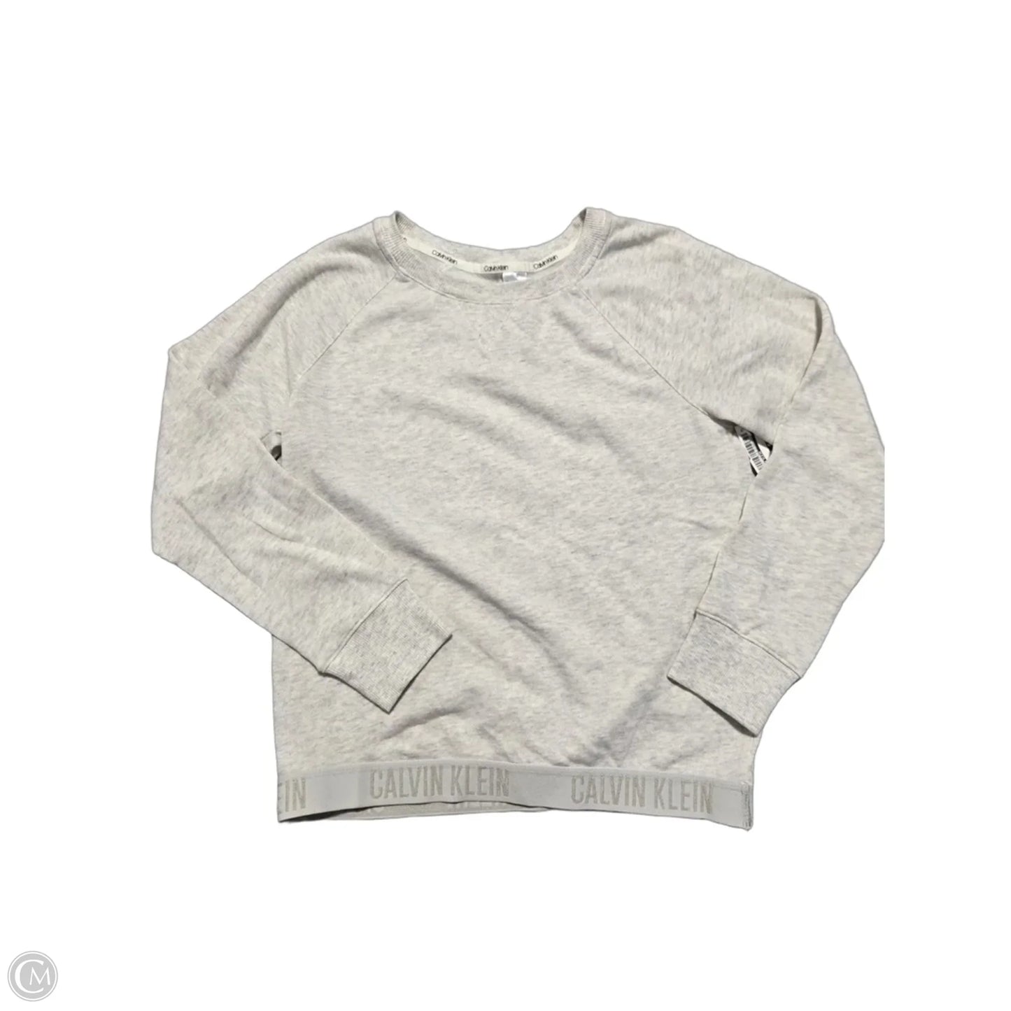 Top Long Sleeve By Calvin Klein In Grey, Size: S
