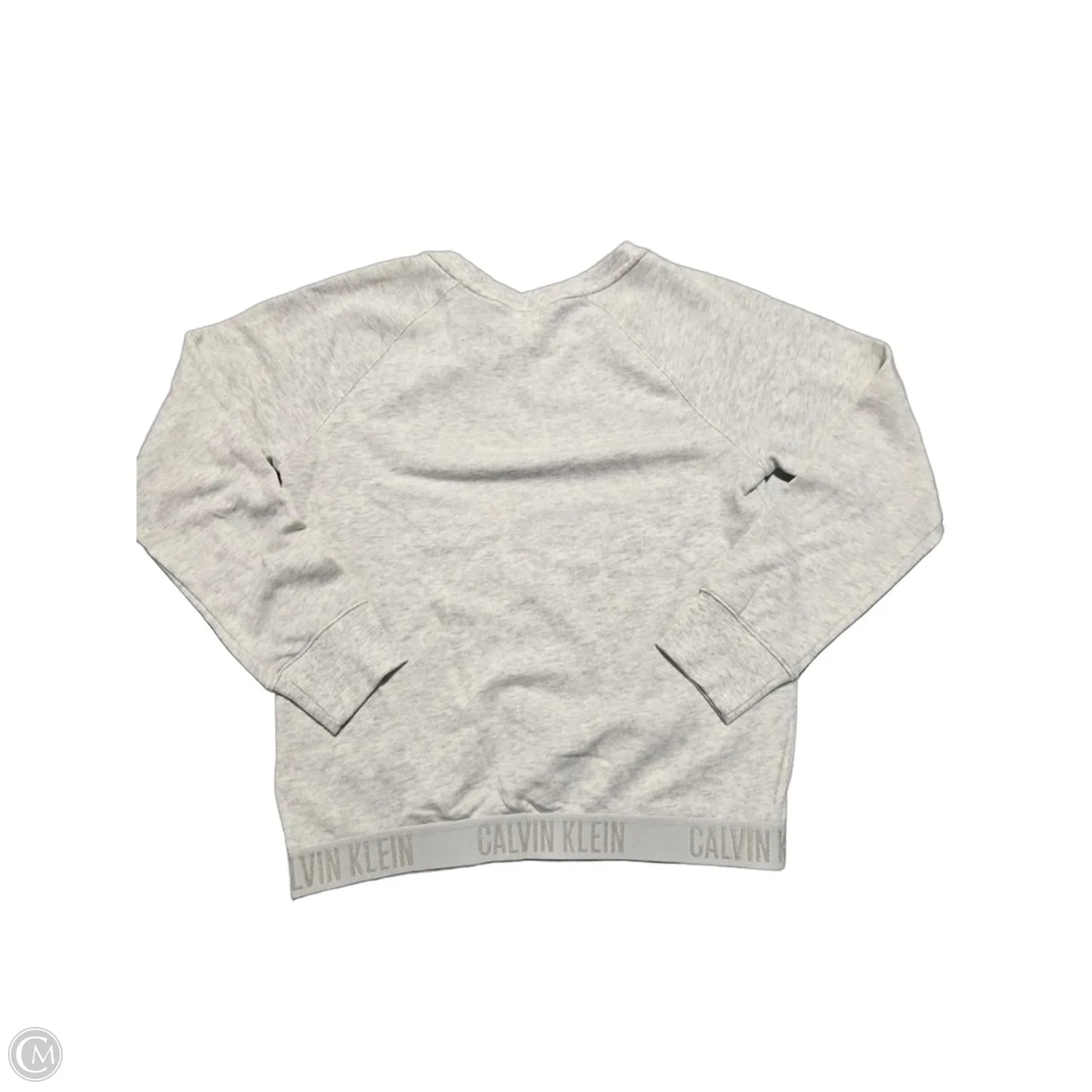 Top Long Sleeve By Calvin Klein In Grey, Size: S