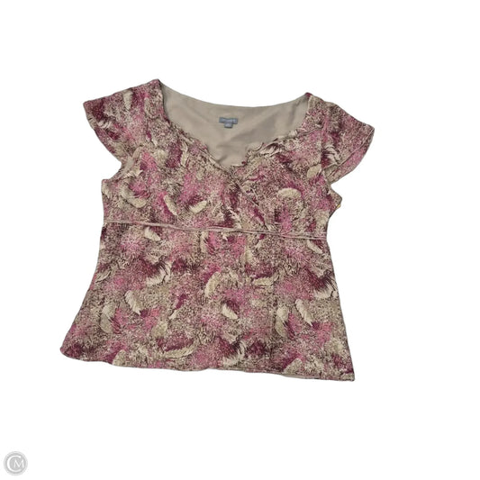 Top Short Sleeve By Ann Taylor In Pink & Tan, Size: L