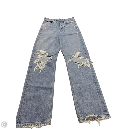 Jeans Straight By Agolde In Blue Denim, Size: 4