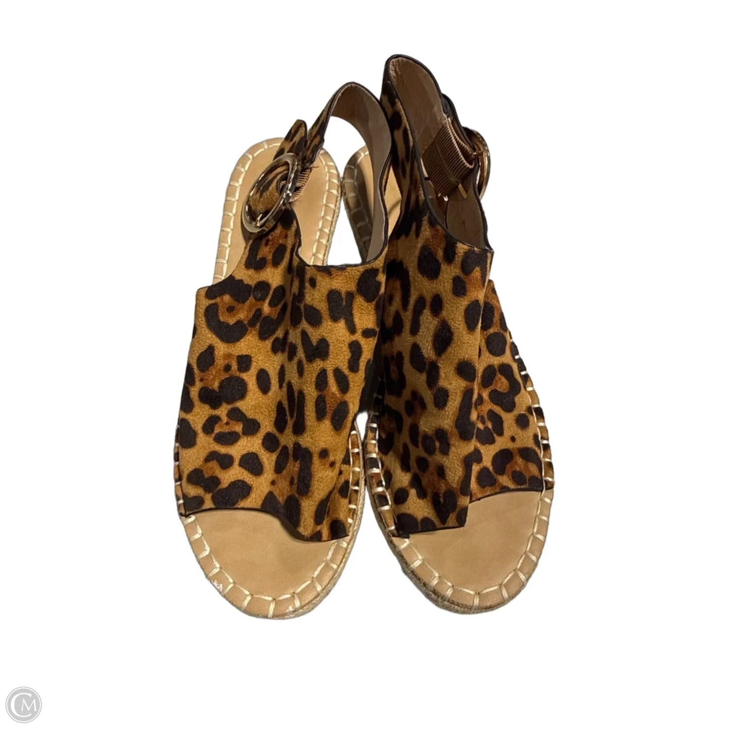 Sandals Heels Wedge By Catherine Malandrino In Animal Print, Size: 8.5