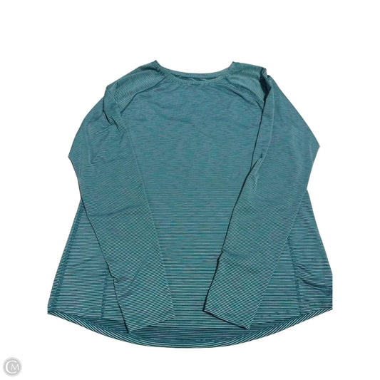 Athletic Top Long Sleeve Collar By Tek Gear In Green, Size: L