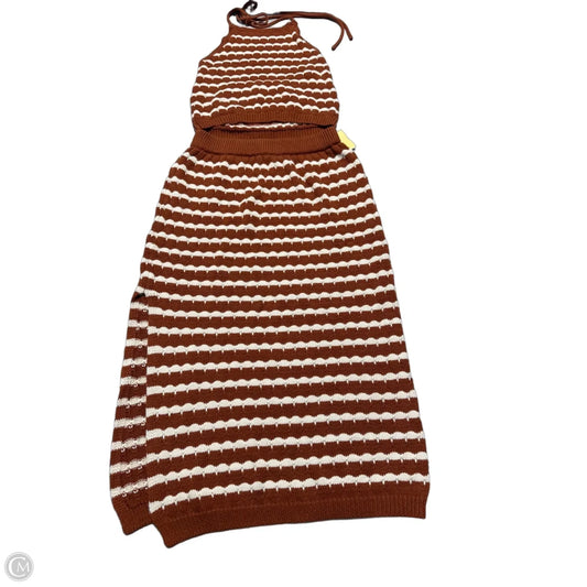Skirt Set 2pc By Lulus In Cream & Orange, Size: L