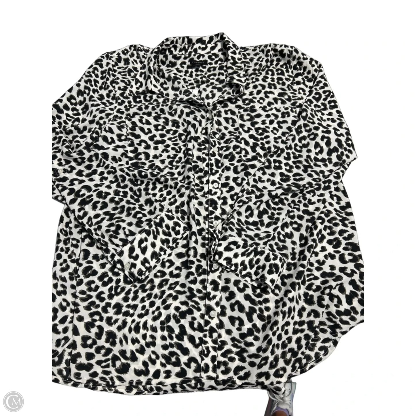 Blouse Long Sleeve By Talbots In Animal Print, Size: Xl