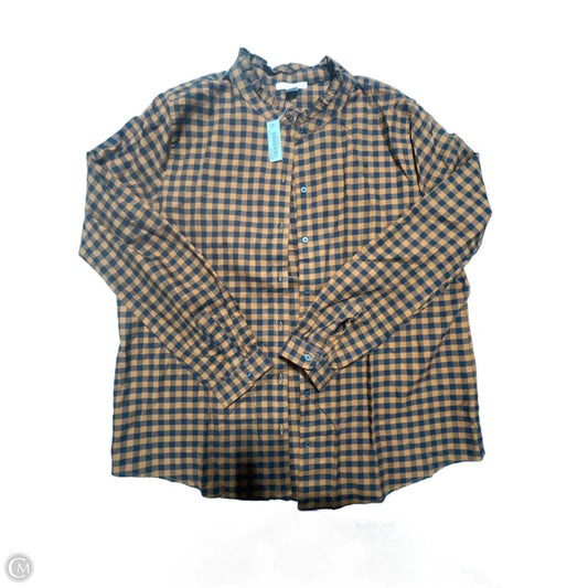 Top Long Sleeve By Amazon Essentials In Blue & Orange, Size: Xl