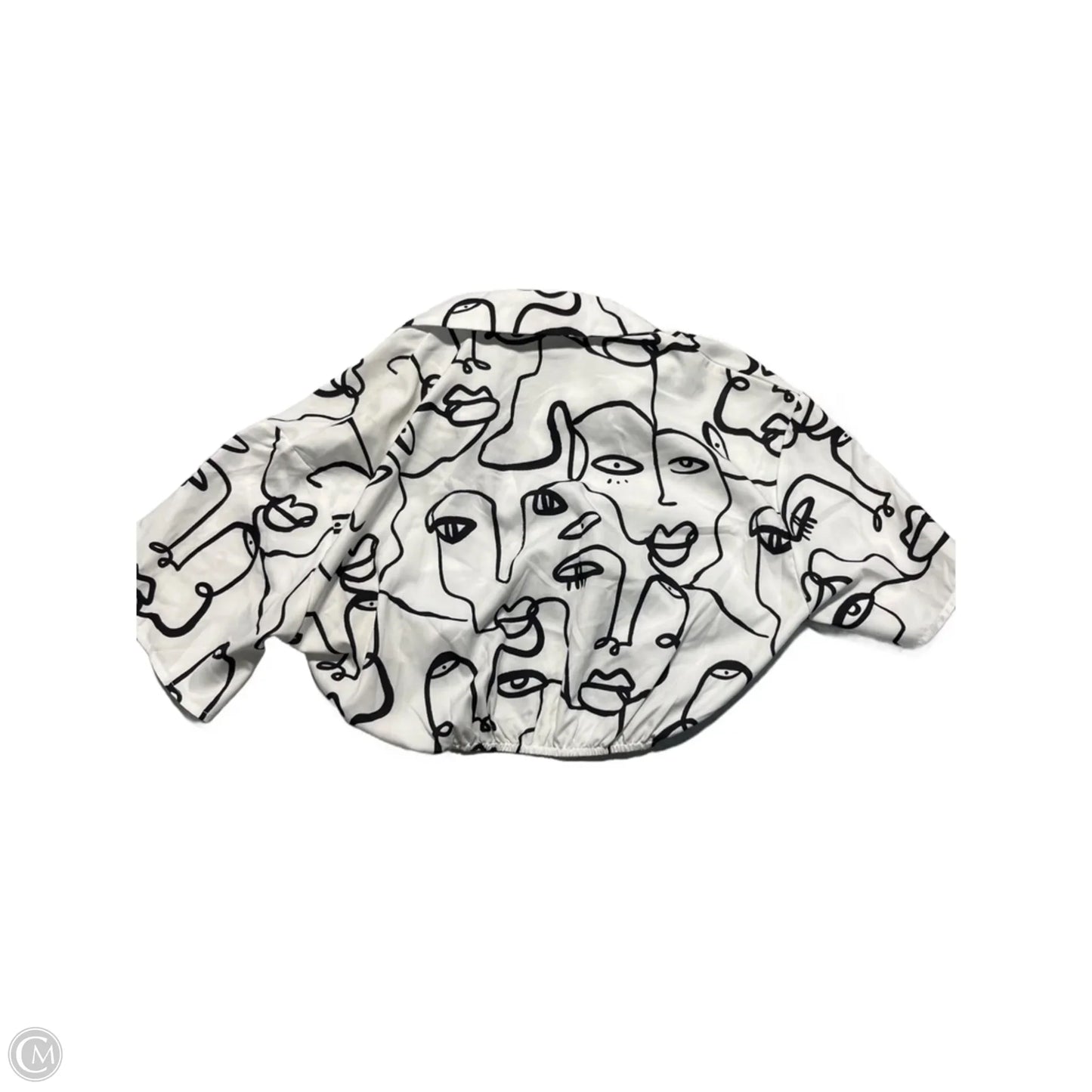 Top Short Sleeve By Shein In Black & White, Size: S