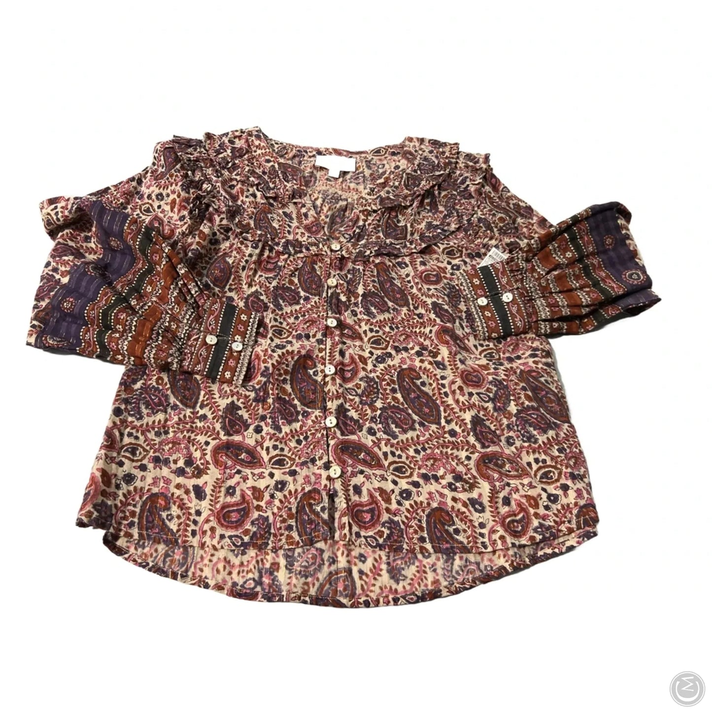Blouse Long Sleeve By Cleobella In Paisley Print, Size: Xs
