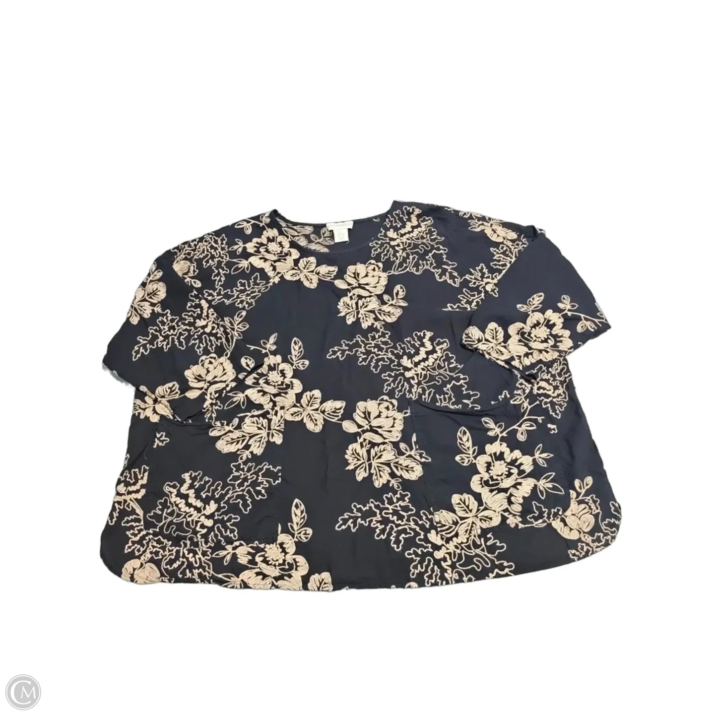Top Short Sleeve By Cynthia Rowley In Black & Gold, Size: 3x