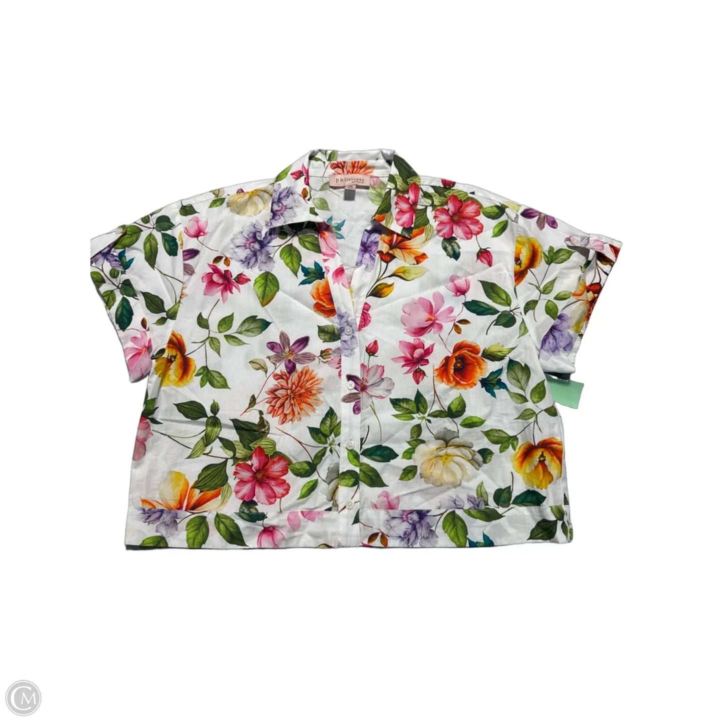 Top Short Sleeve By Philosophy In Floral Print, Size: M