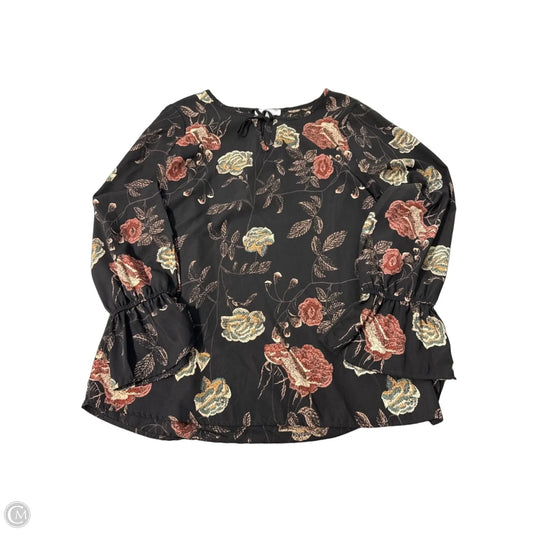 Top Long Sleeve By Downeast In Black, Size: M