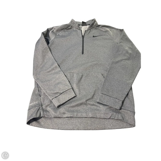 Athletic Sweatshirt Collar By Nike In Grey, Size: L