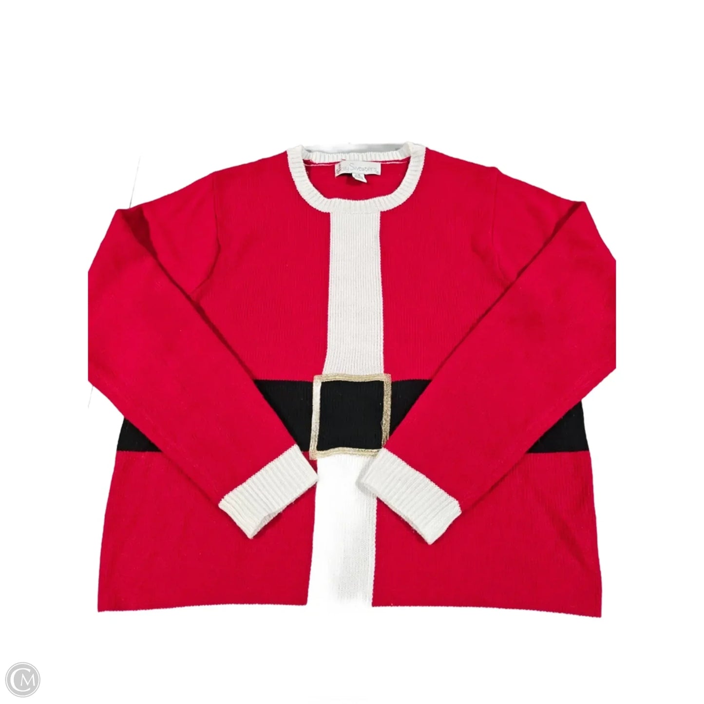 Sweater By Cme In Red & White, Size: L
