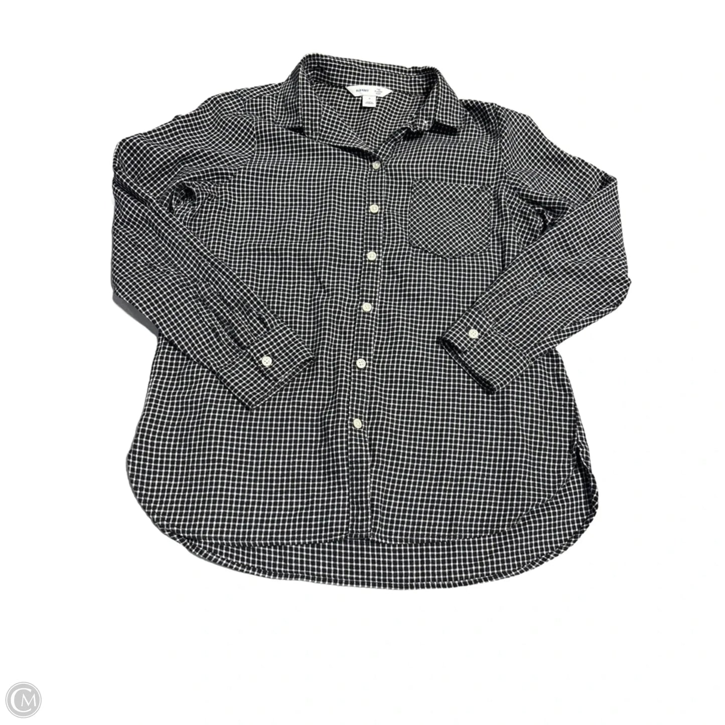 Top Long Sleeve By Old Navy In Plaid Pattern, Size: M