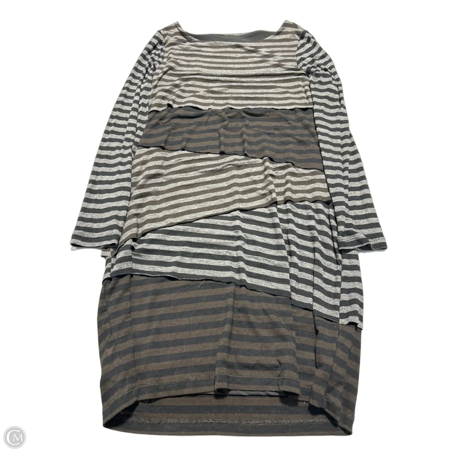 Dress Casual Midi By Tribal In Brown & Grey, Size: L