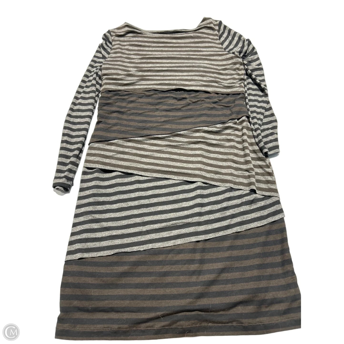 Dress Casual Midi By Tribal In Brown & Grey, Size: L