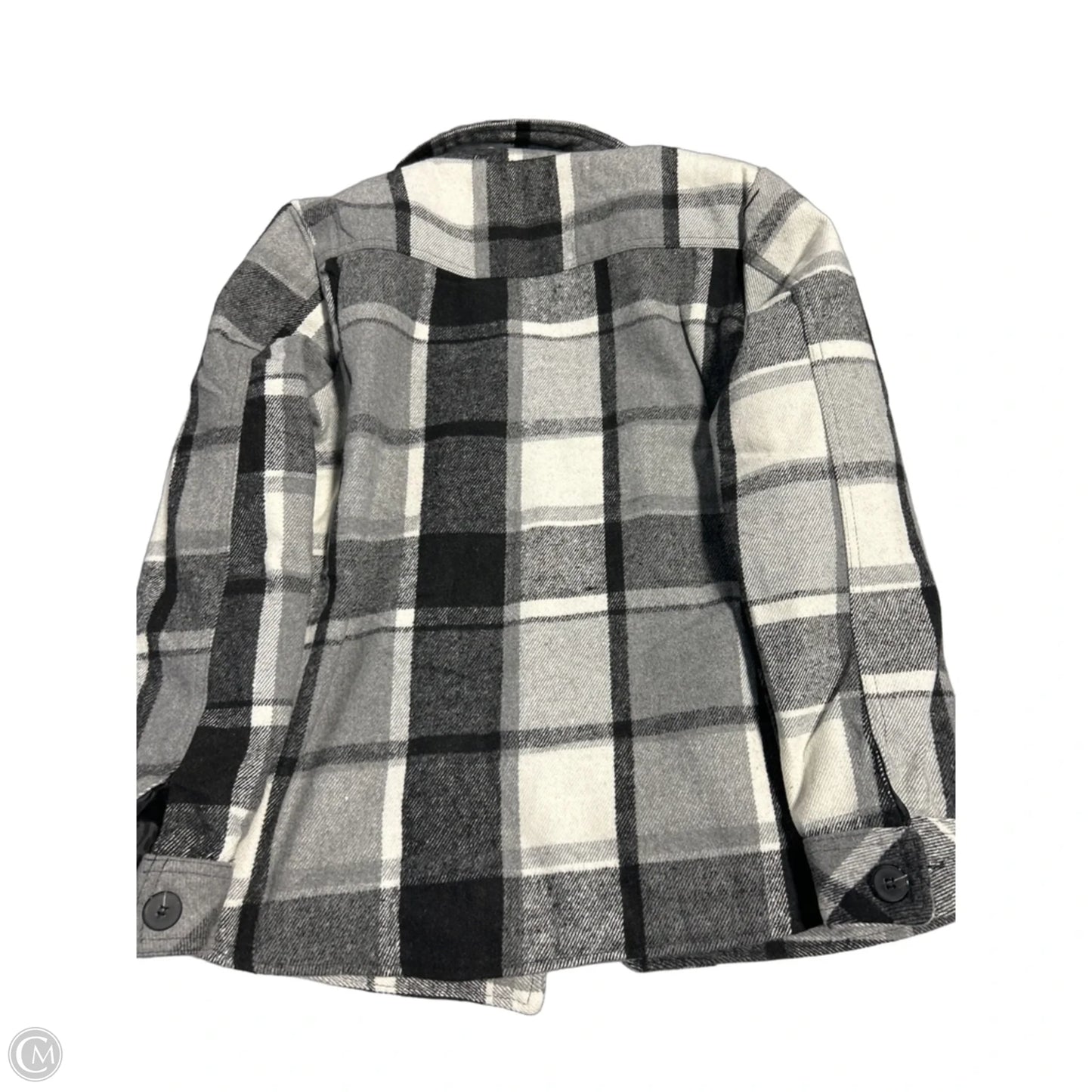 Jacket Shirt By Cme In Black & Grey, Size: L
