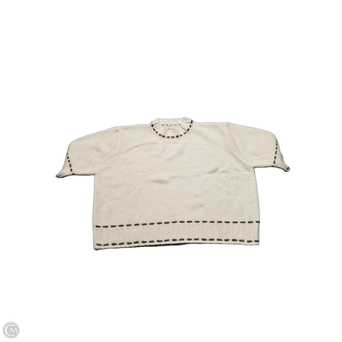 Sweater Short Sleeve By Miou Muse In Cream, Size: S
