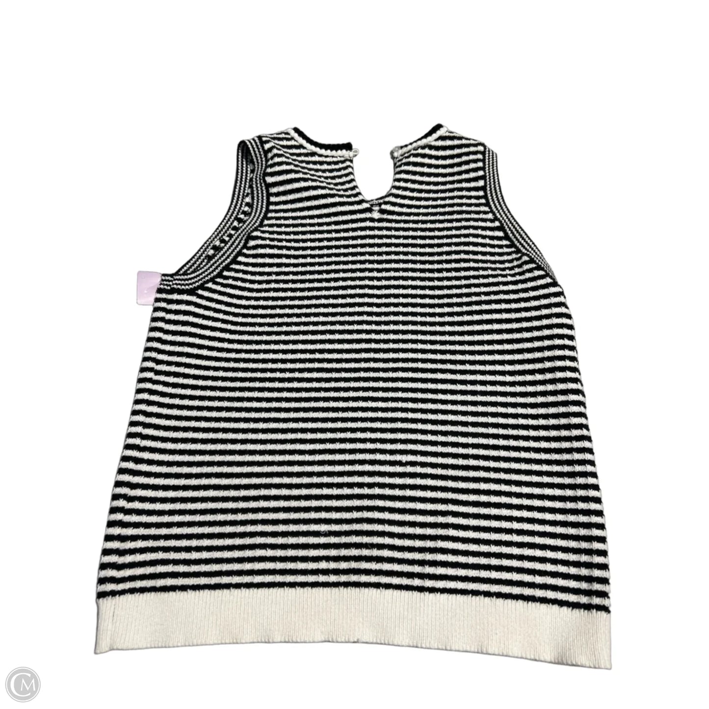 Top Sleeveless By Free Assembly In Black & White, Size: L
