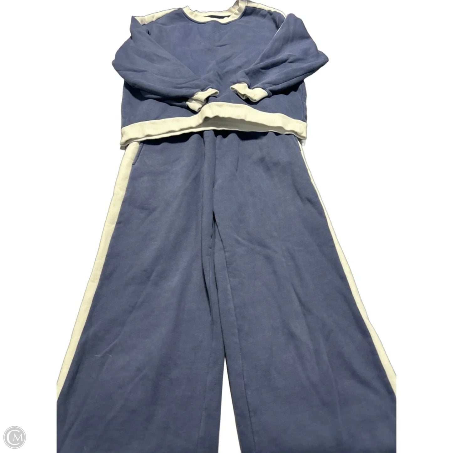 Top 2pc Long Sleeve By Cme In Blue & White, Size: S