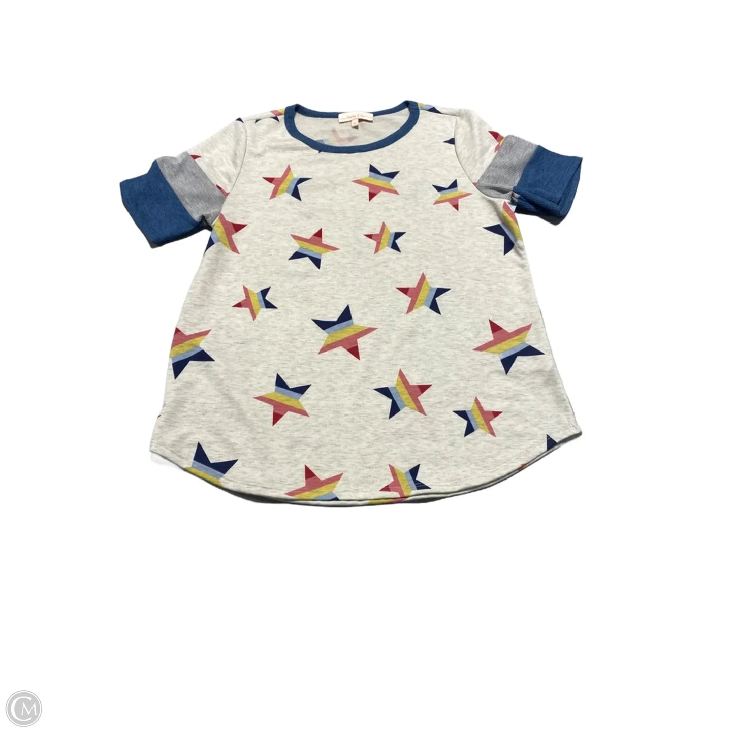 Top Short Sleeve By Hailey & Co In Cream, Size: M