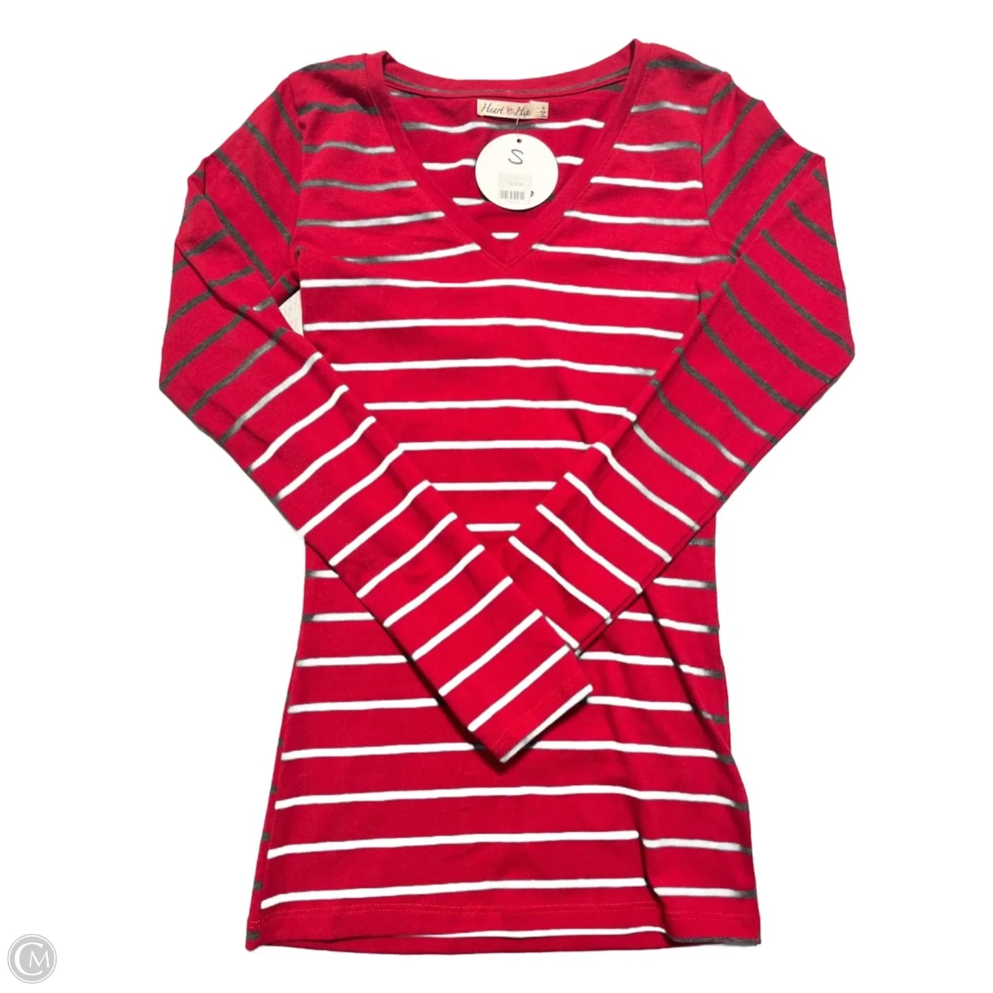Top Long Sleeve Basic By Heart & Hips In Striped Pattern, Size: S