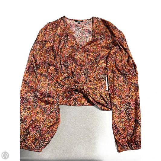 Blouse Long Sleeve By Express In Geometric Pattern, Size: M