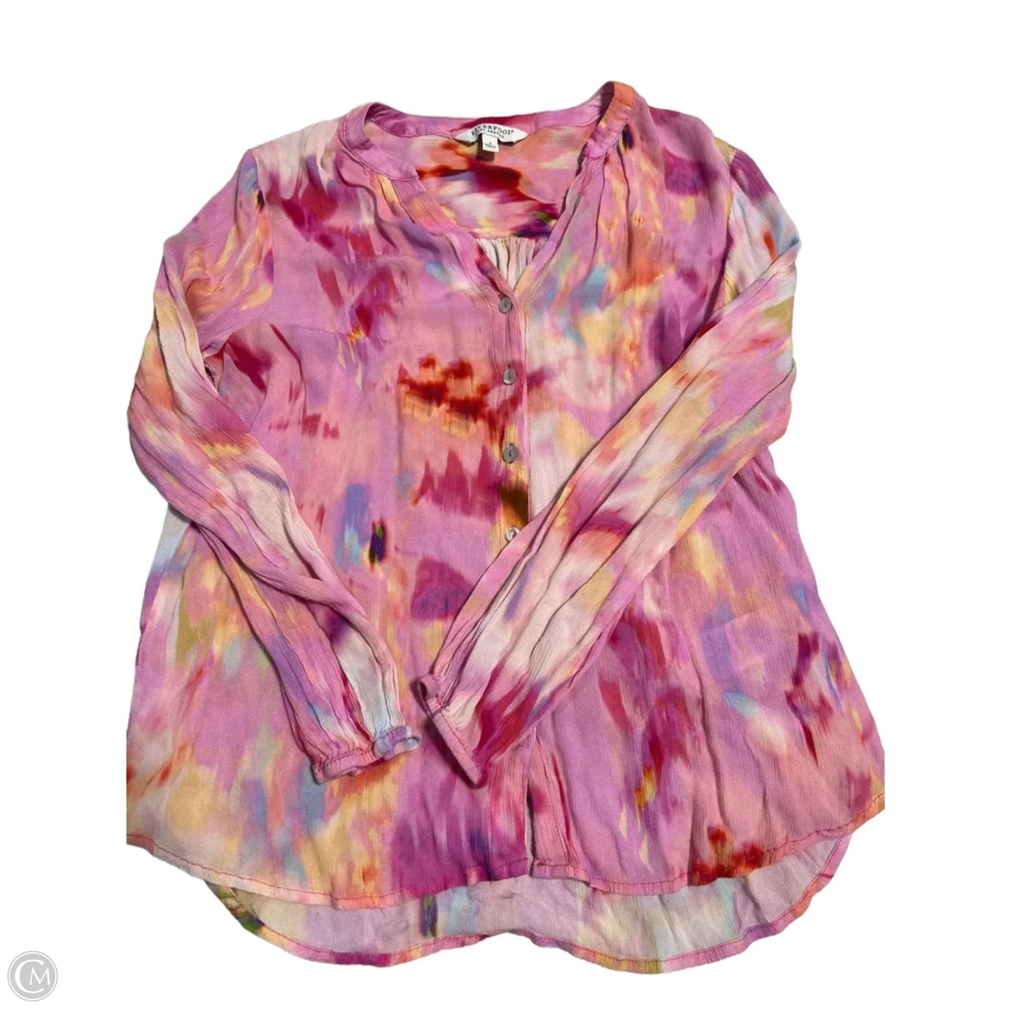 Top Long Sleeve By Liverpool In Pink, Size: S