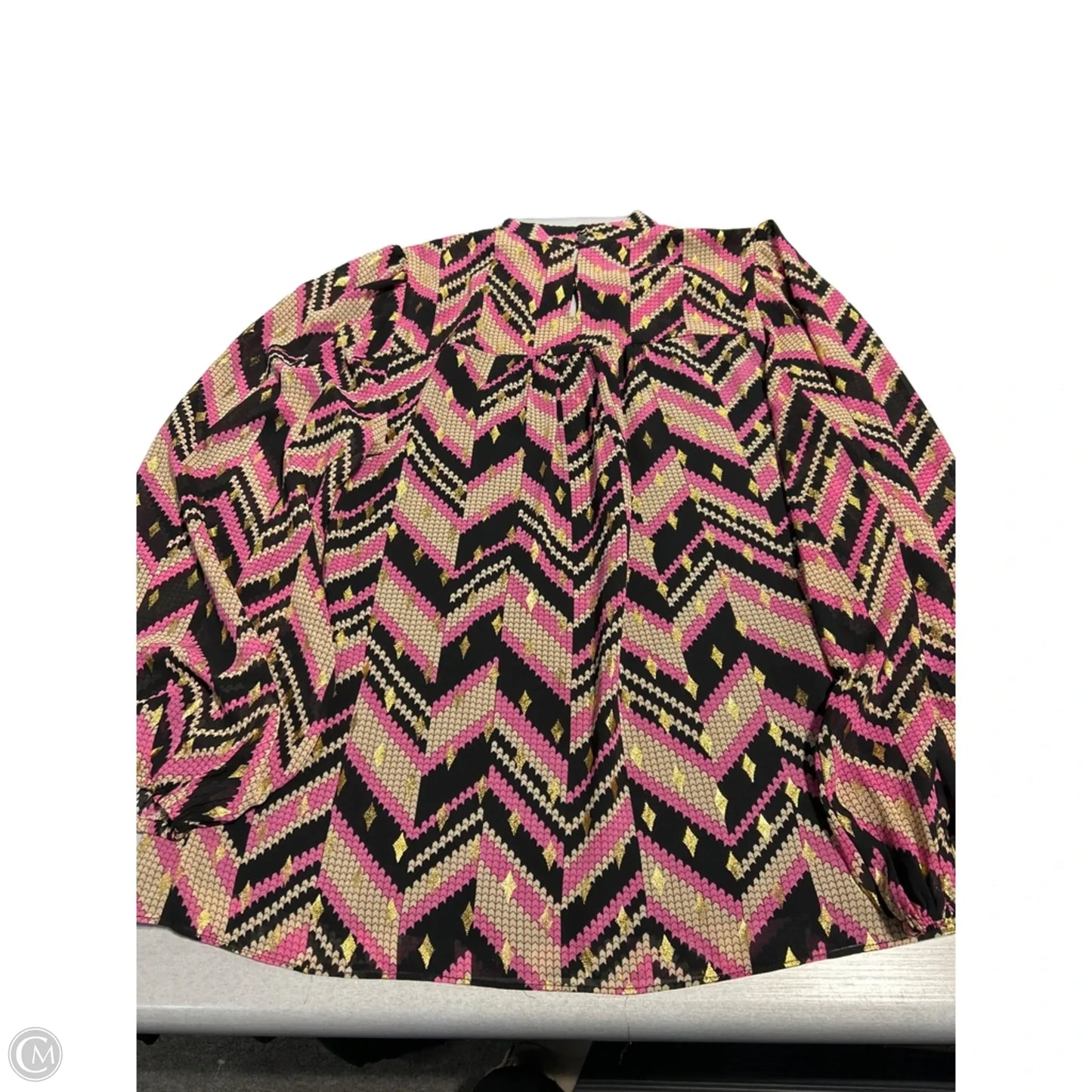 Blouse Long Sleeve By Jade In Geometric Pattern, Size: L