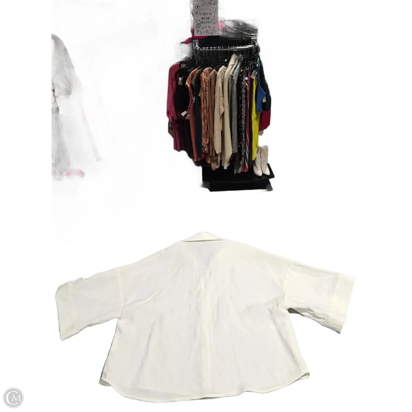Top Short Sleeve By Zara In White, Size: S