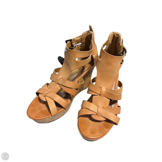 Sandals Heels Platform By Ana In Brown, Size: 6.5