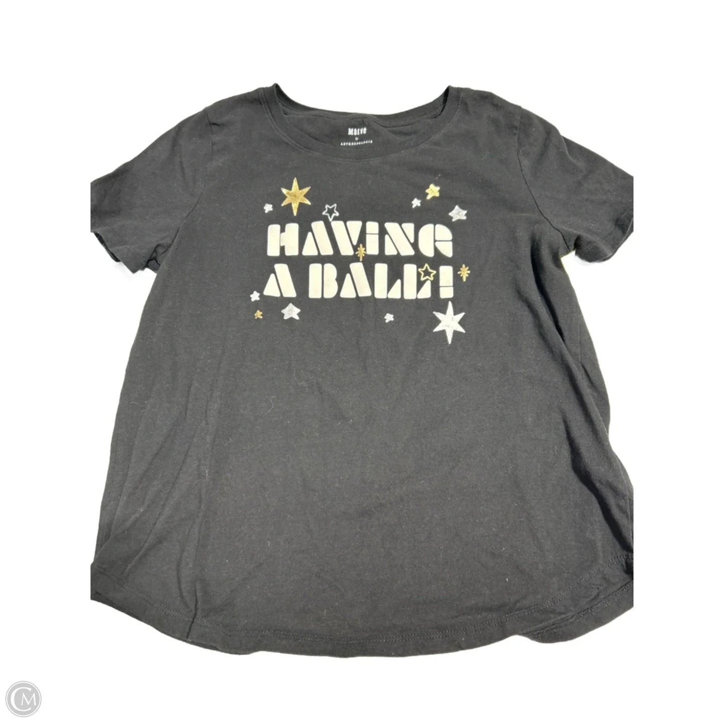 Top Short Sleeve By Maeve In Black, Size: M