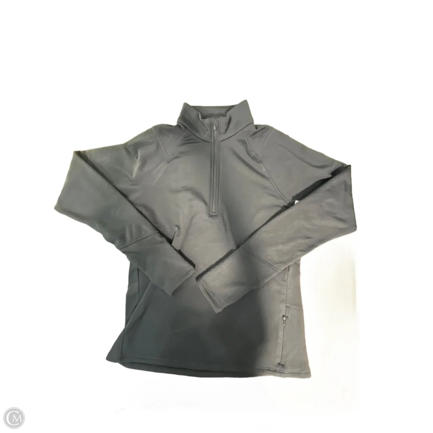 Athletic Top Long Sleeve Collar By Dsg Outerwear In Grey, Size: M