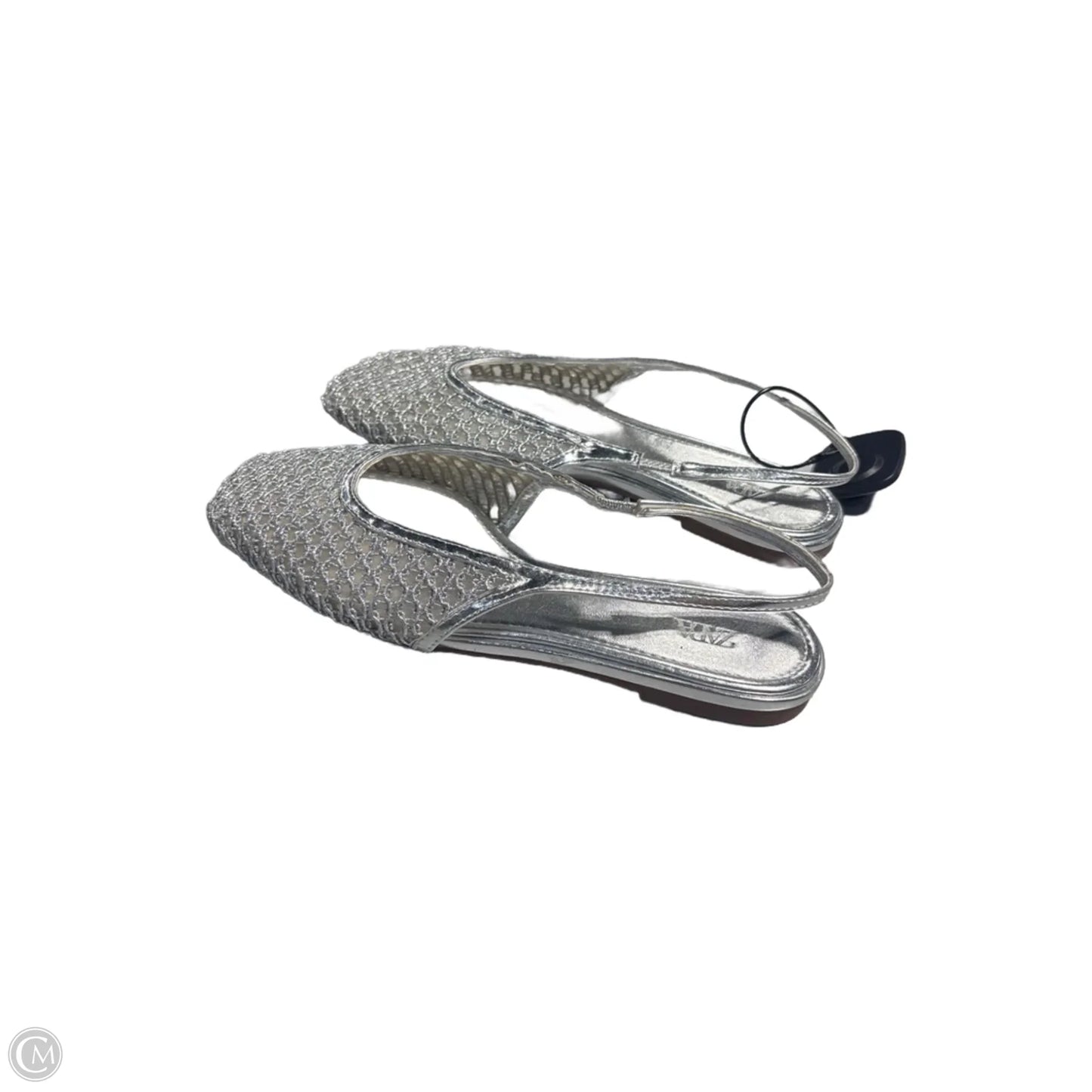 Shoes Flats By Zara In Silver, Size: 6.5